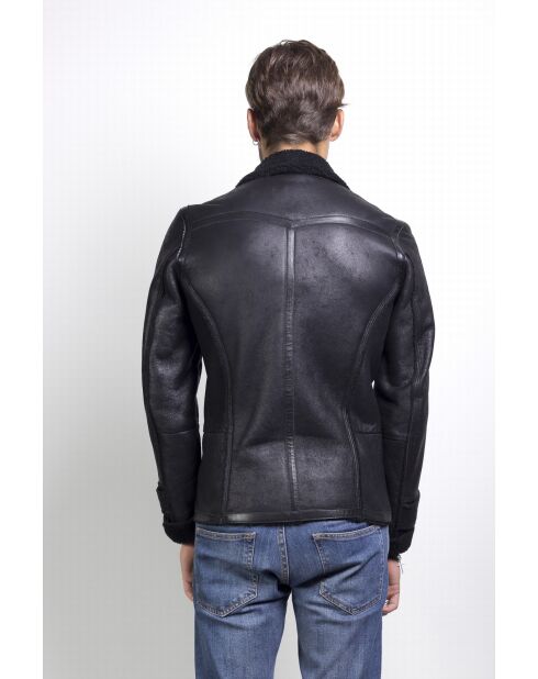 Blouson en cuir Nick noir