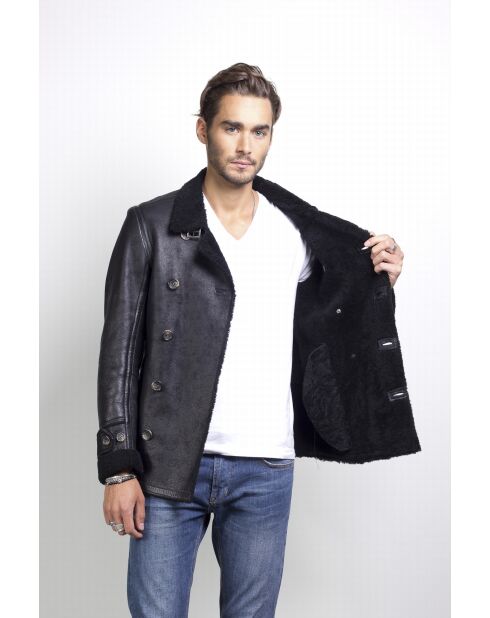 Blouson en cuir Nick noir