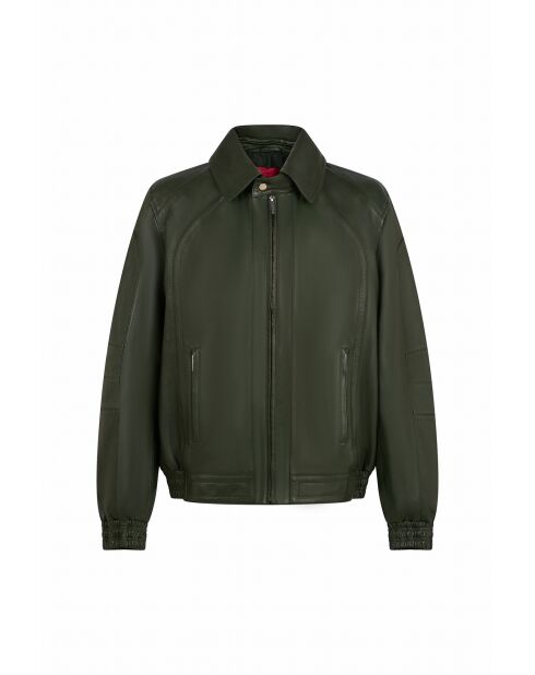 Veste en cuir Callisto émeraude
