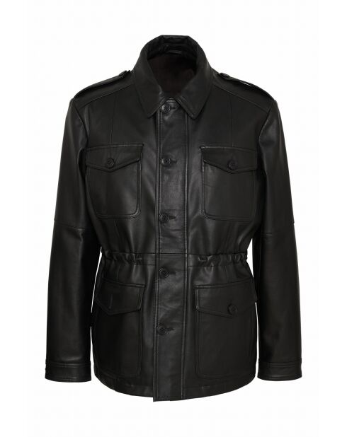 Veste en cuir Alphard noire