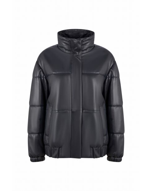 Marineblaue Lederjacke Astrais