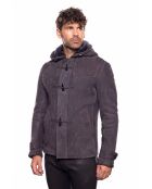 Chaqueta Mathieu de piel antracita