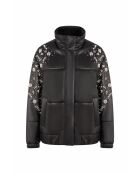 Doudoune en cuir Astrais Strass noire