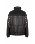 Doudoune en cuir Astrais Strass noire