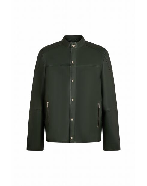 Veste en cuir Seleon émeraude