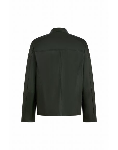 Veste en cuir Seleon émeraude