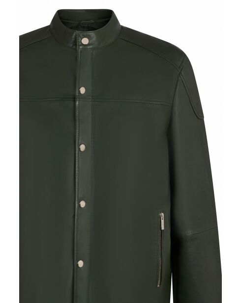 Veste en cuir Seleon émeraude