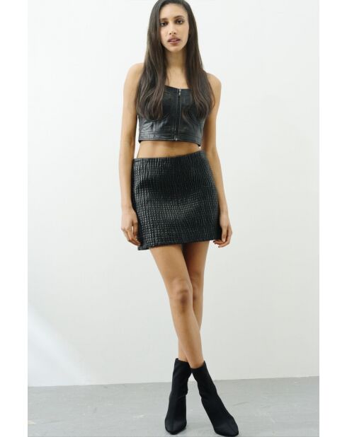 Zwarte leren rok van Mattea