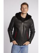 Blouson en cuir Paolino noir