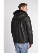 Blouson en cuir Paolino noir