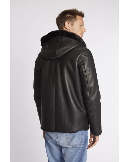 Blouson en cuir Paolino noir