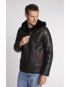 Blouson en cuir Paolino noir