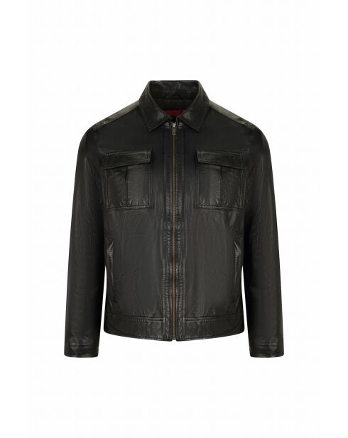 Veste en cuir Yasm noire