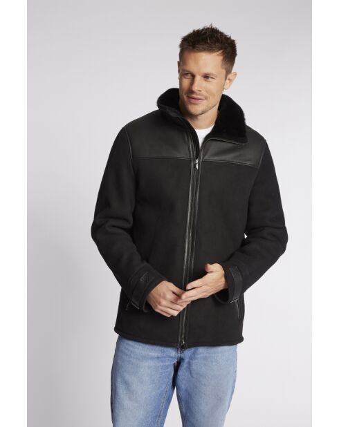 Schwarze Lederjacke Apollo