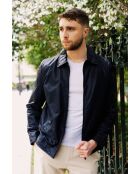 Marineblaue Lederjacke Cory