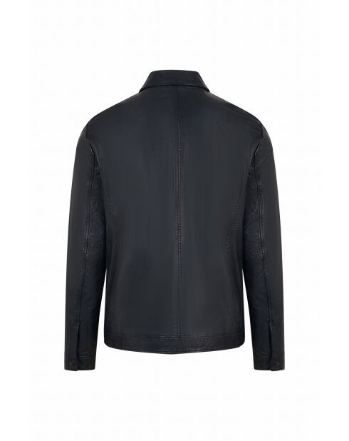 Marineblaue Lederjacke Cory