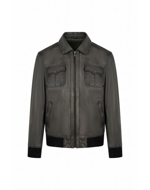 Theolin antraciet leren jack