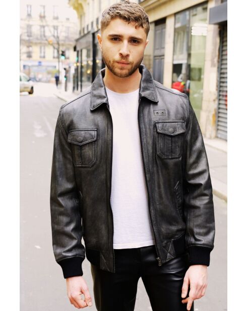 Theolin antraciet leren jack