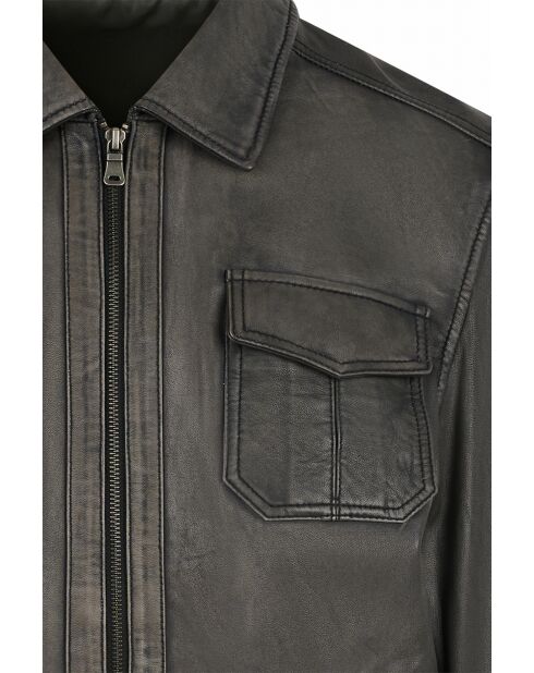 Theolin antraciet leren jack