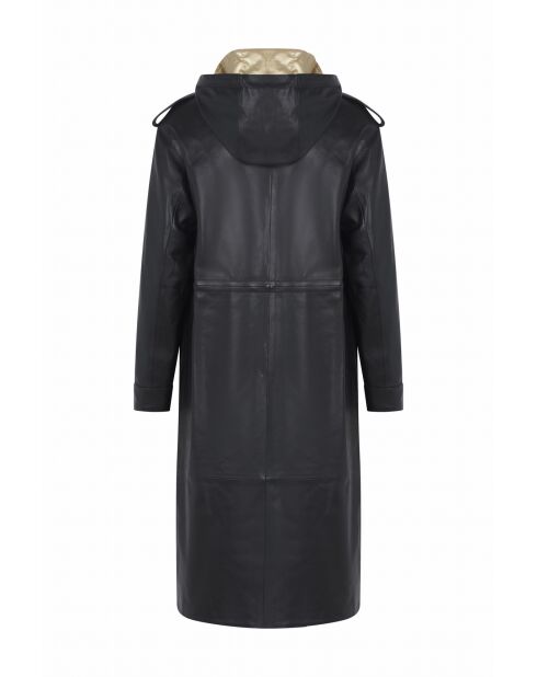 Abrigo de piel Sudbury negro/dorado claro