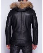 Blouson en cuir Geronimo noir