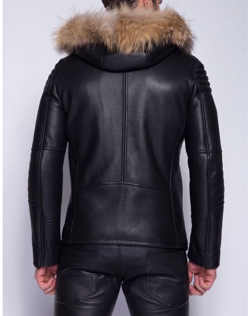 Blouson en cuir Geronimo noir