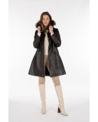 Manteau en cuir Erica noir