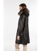Manteau en cuir Erica noir
