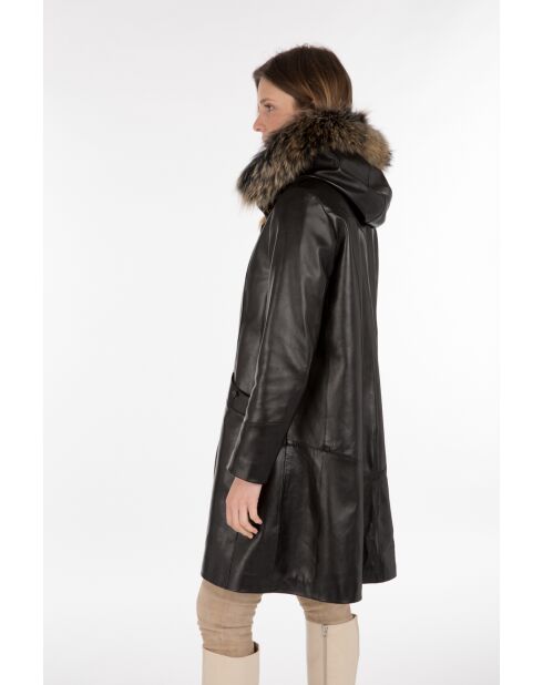 Abrigo de piel negro Erica