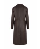 Abrigo Panthea de piel color chocolate