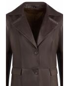 Abrigo Panthea de piel color chocolate