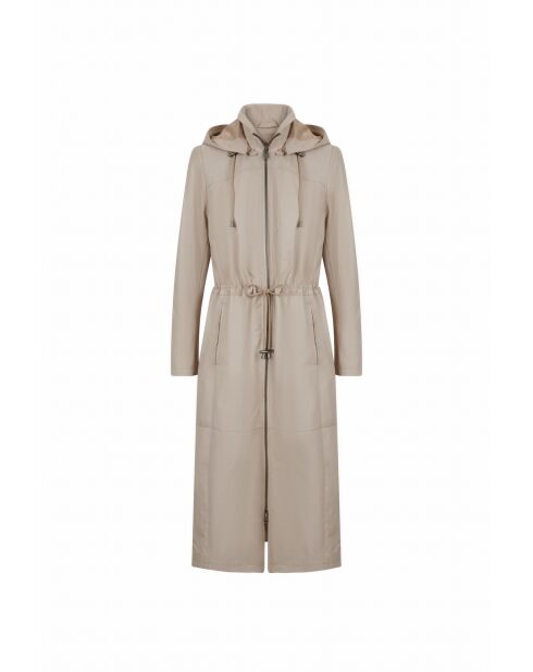 Manteau en cuir Arline mastic