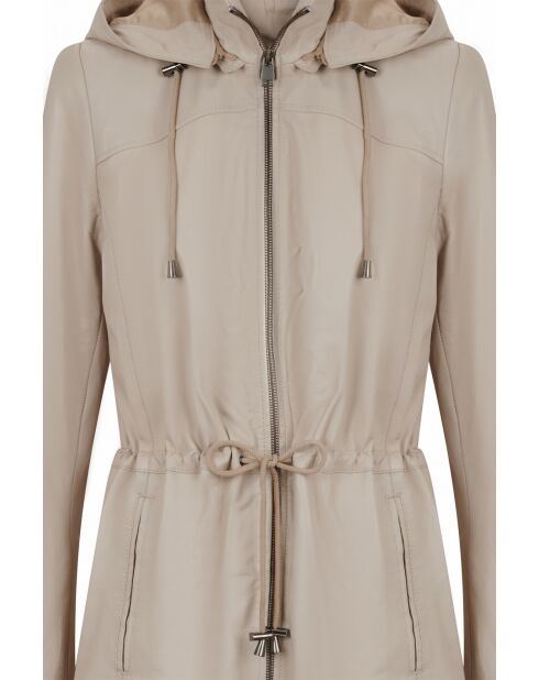 Manteau en cuir Arline mastic