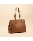 Sac à main Camille en cuir noisette - 37,1x27,2x15 cm
