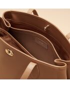 Sac à main Camille en cuir noisette - 37,1x27,2x15 cm