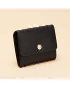 Porte-monnaie en cuir Mona noir - 110 x 90 x 15 mm