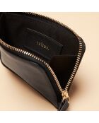 Tarjetero Sophie de piel negra - 128 x 85 mm