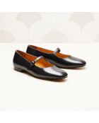 Zwarte leren ballerina's van Olivia