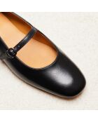 Zwarte leren ballerina's van Olivia