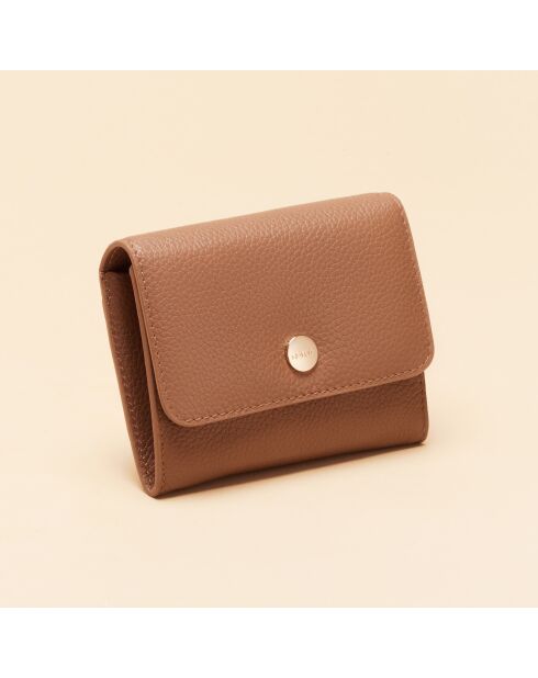 Porte-monnaie en cuir Mona cognac - 110 x 90 x 15 mm
