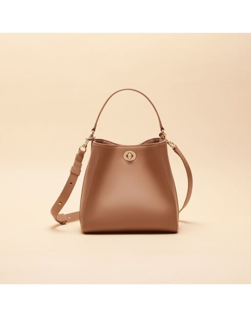 Sac à main Ada en cuir noisette - 21,4x20,9x13 cm