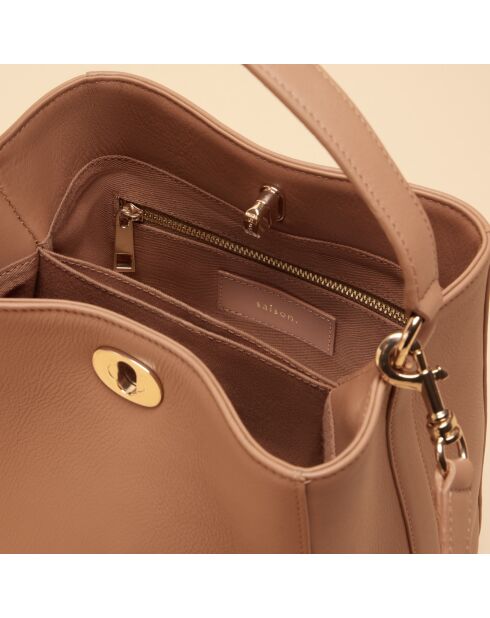 Sac à main Ada en cuir noisette - 21,4x20,9x13 cm