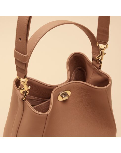 Sac à main Ada en cuir noisette - 21,4x20,9x13 cm