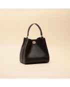 Sac à main Ada en cuir noir - 21,4x20,9x13 cm