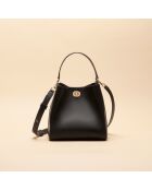 Sac à main Ada en cuir noir - 21,4x20,9x13 cm
