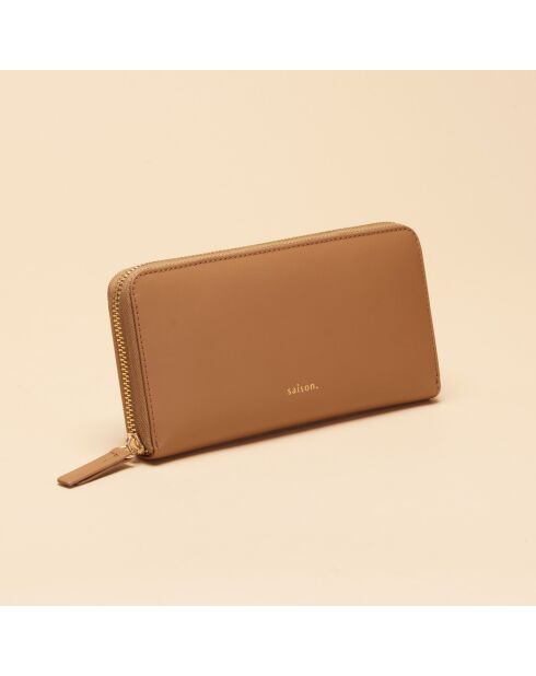 Compagnon en cuir Maya noisette - 195 x 100 x 20 mm