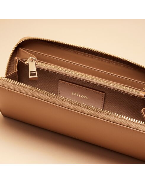 Compagnon en cuir Maya noisette - 195 x 100 x 20 mm