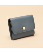 Porte-monnaie en cuir Mona neptune - 110 x 90 x 15 mm