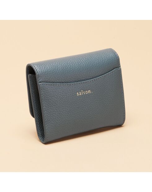 Porte-monnaie en cuir Mona neptune - 110 x 90 x 15 mm