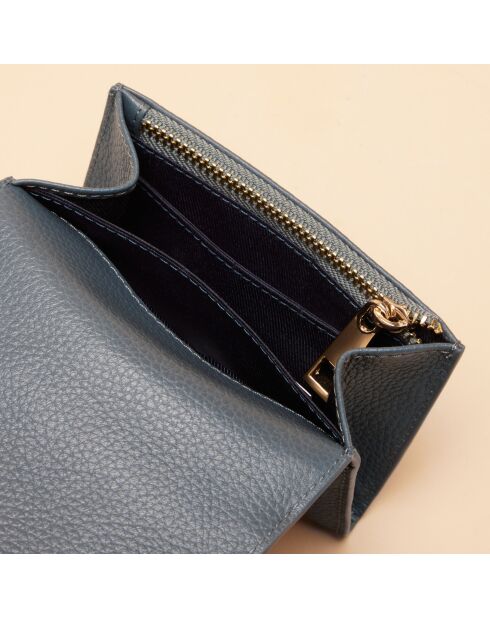 Porte-monnaie en cuir Mona neptune - 110 x 90 x 15 mm